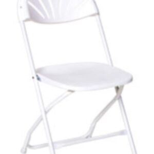 Chair, white fanback folding